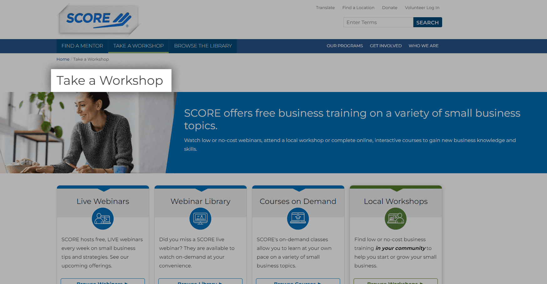 Screenshot of Score.Org website