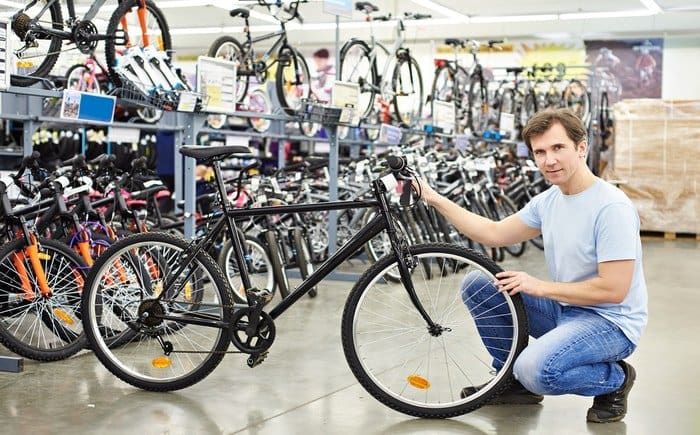 Man in a bike shop