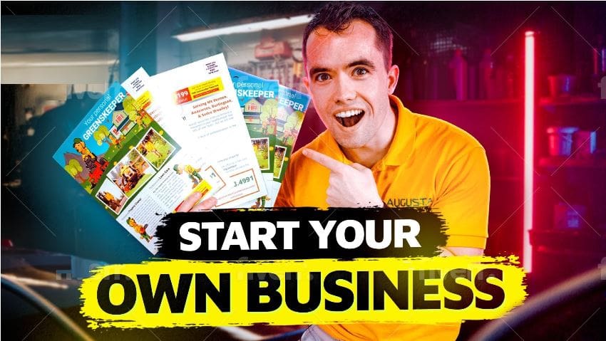 Man holding starting a business brochures