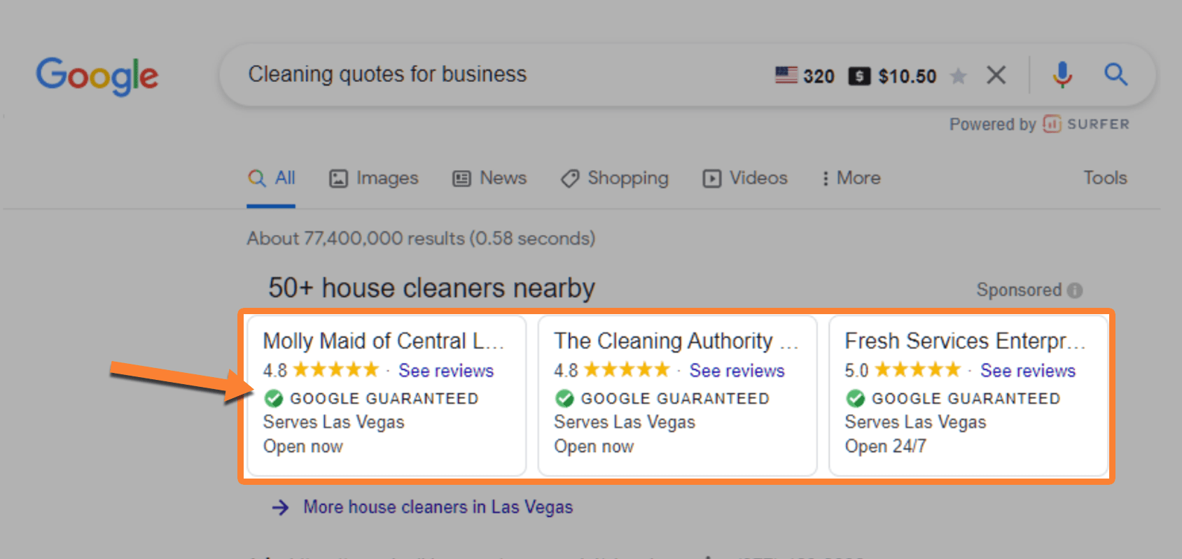 Google local ads for cleaning business