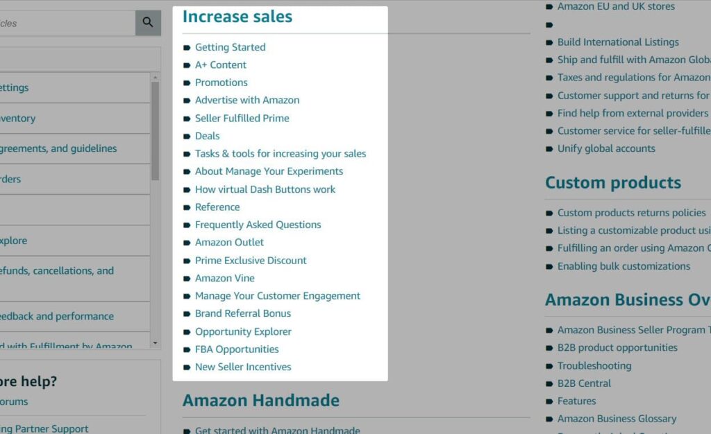 Amazon suggest increase sales screenshot