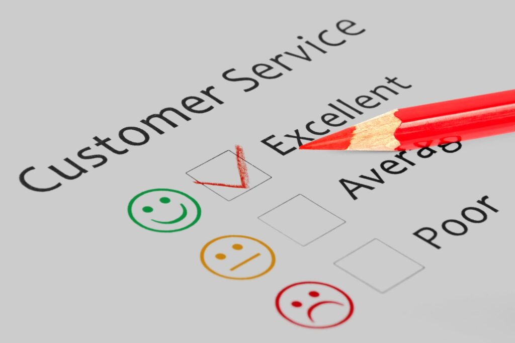 Custom service result excellent rating
