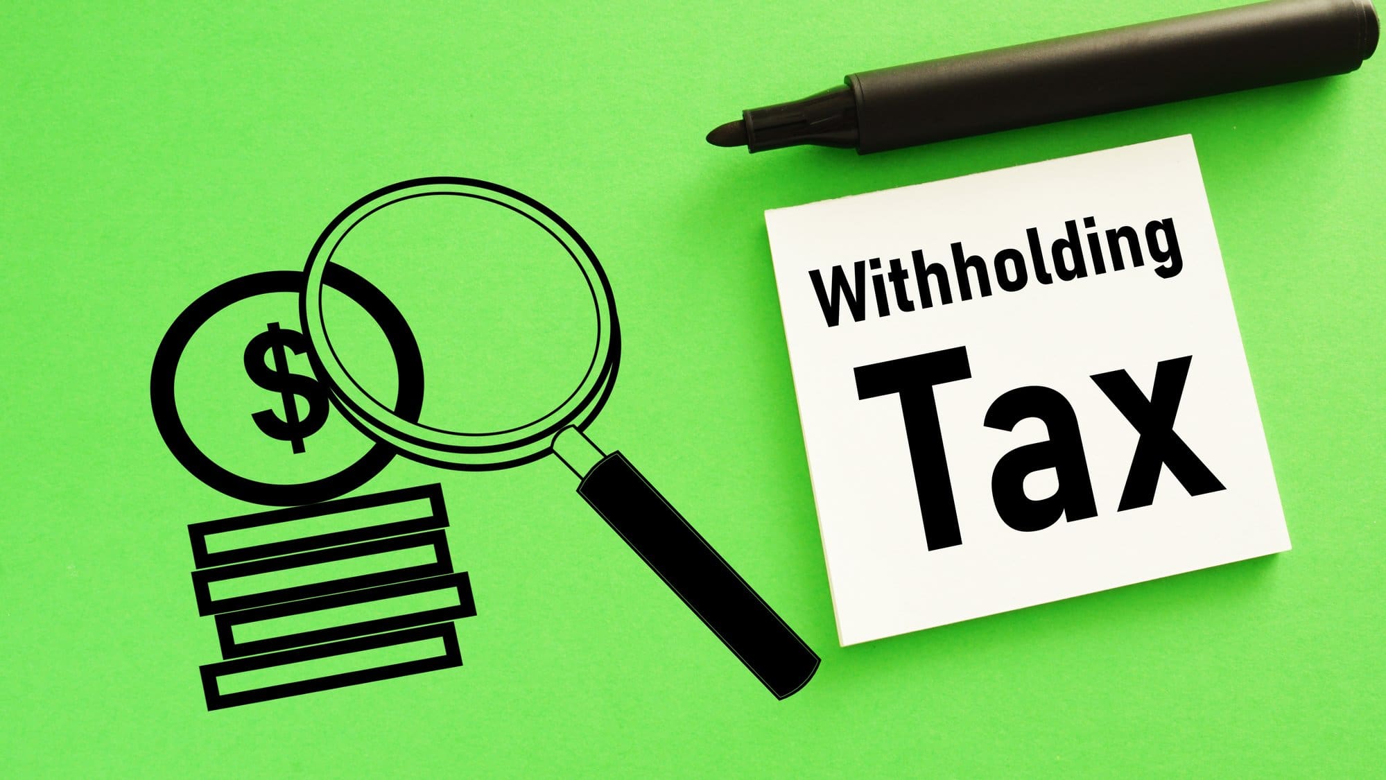 Withholding tax showing in text