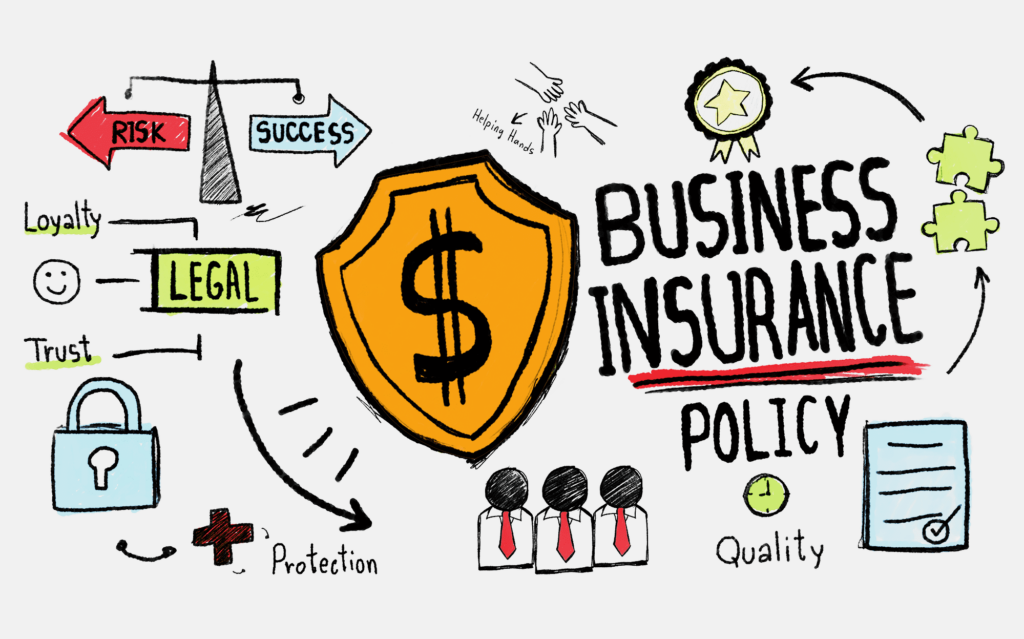Drawing with business insurance policy concept
