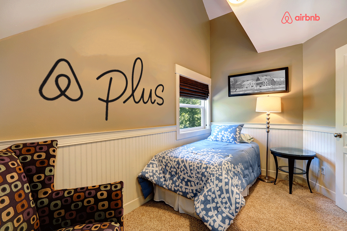 bed and breakfast room with airbnb logo on the wall