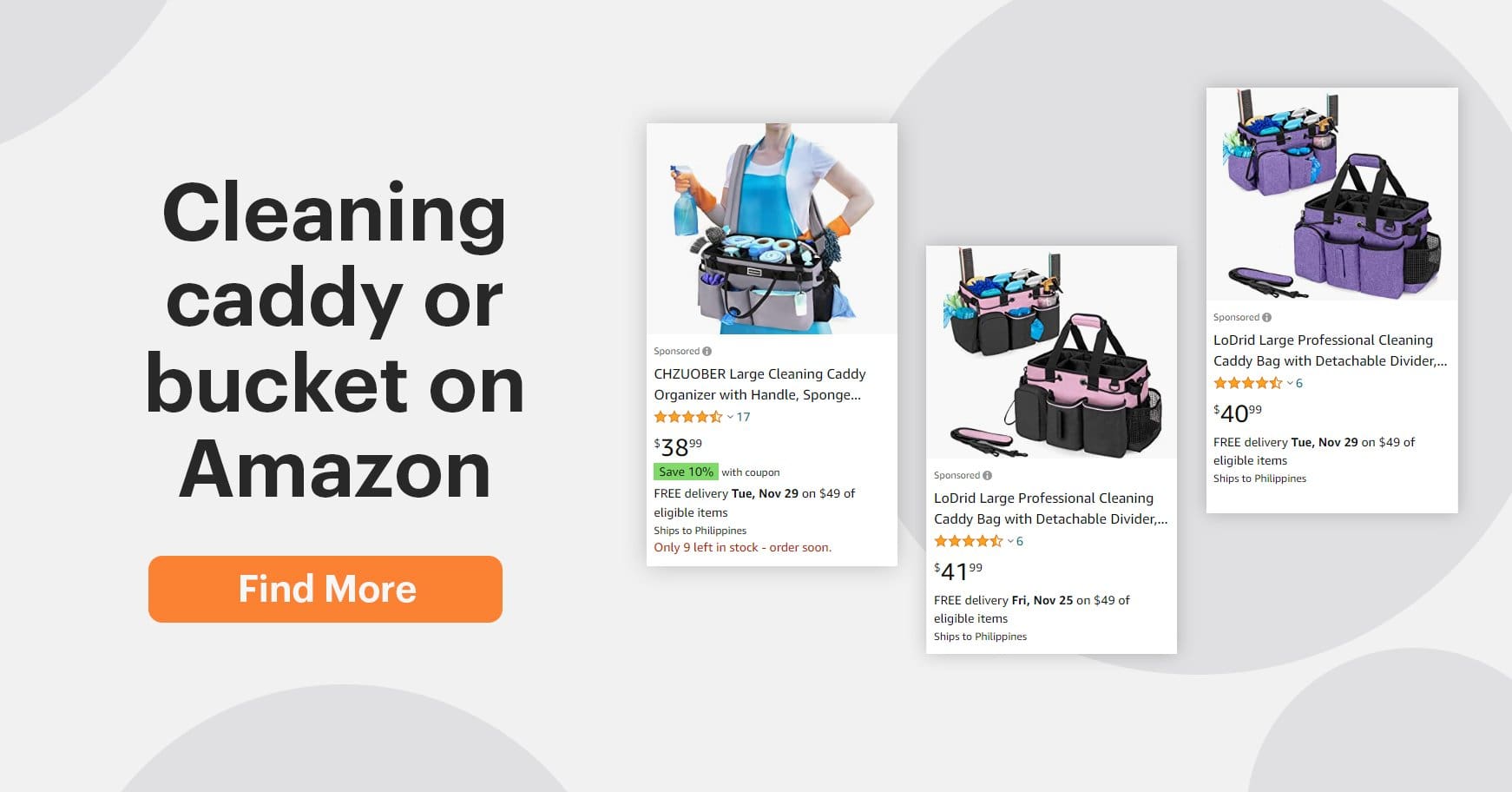 Screenshot of cleaning caddy from Amazon website