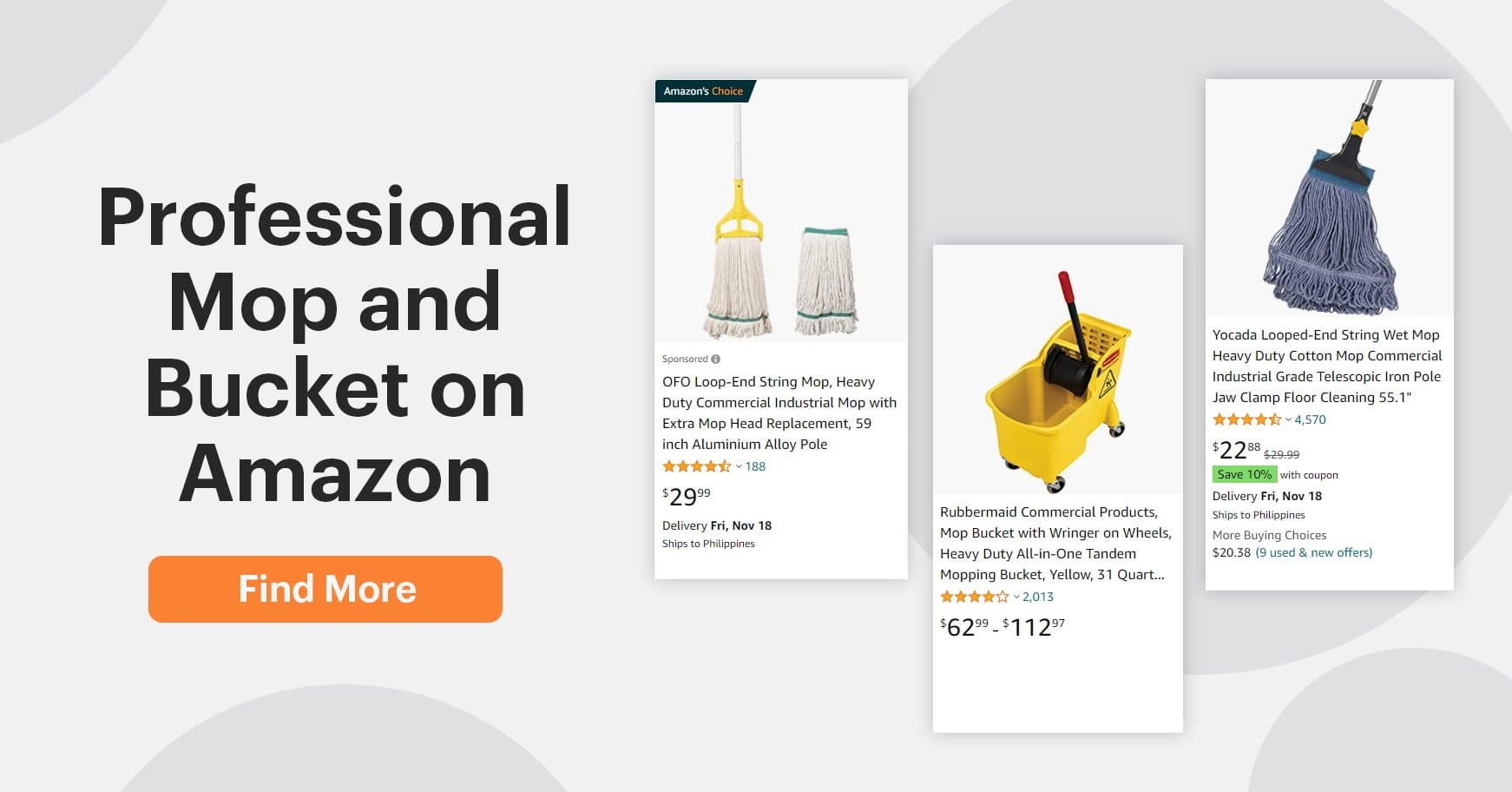 Screenshot of mop and bucket from Amazon website