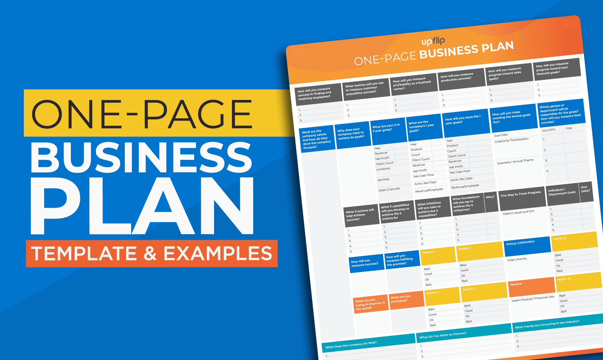 One-page business plan document