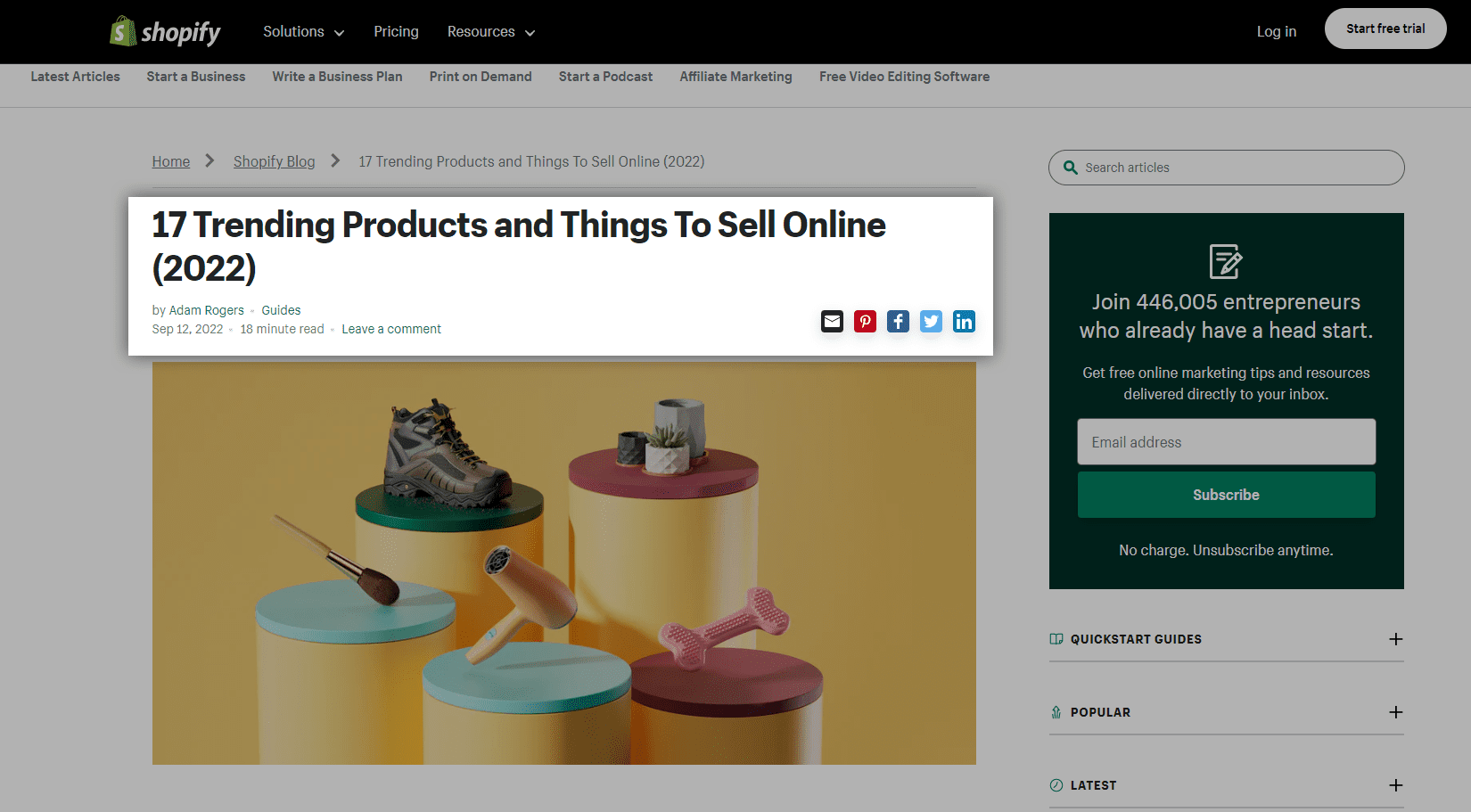 Best Things to Resell: The Ultimate Guide (2025) 16 Screenshot from Shopify website