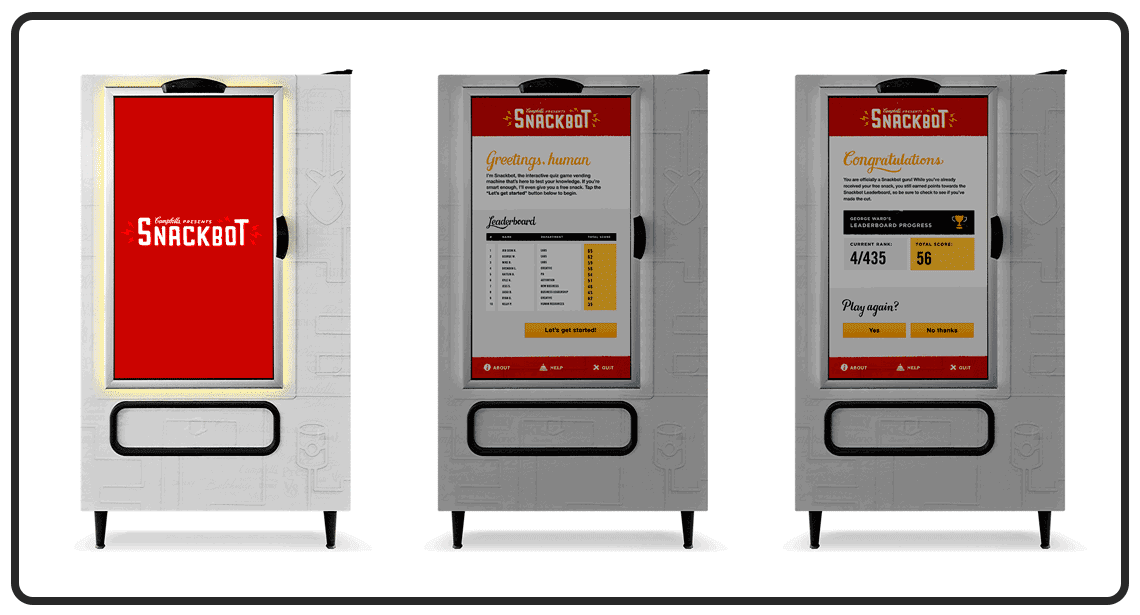 Snack vending machine kiosk