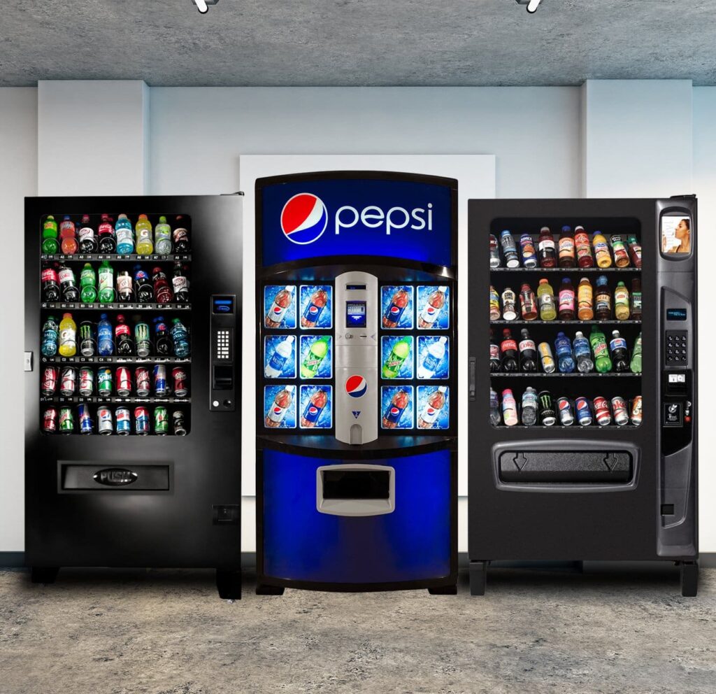Soda vending machines on a hallway