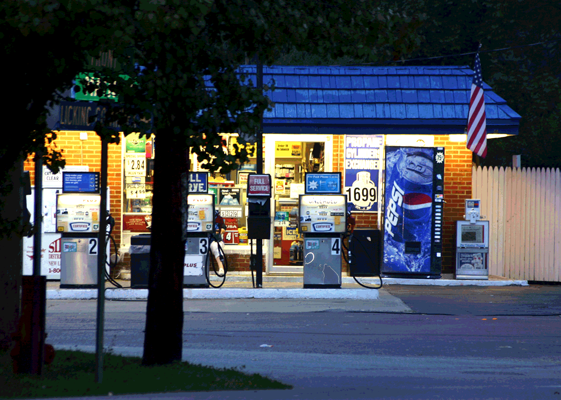 Gas station with vending machine