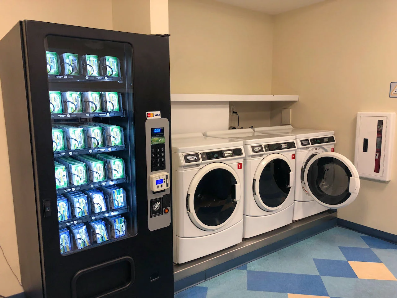 Laundry room with vending machine