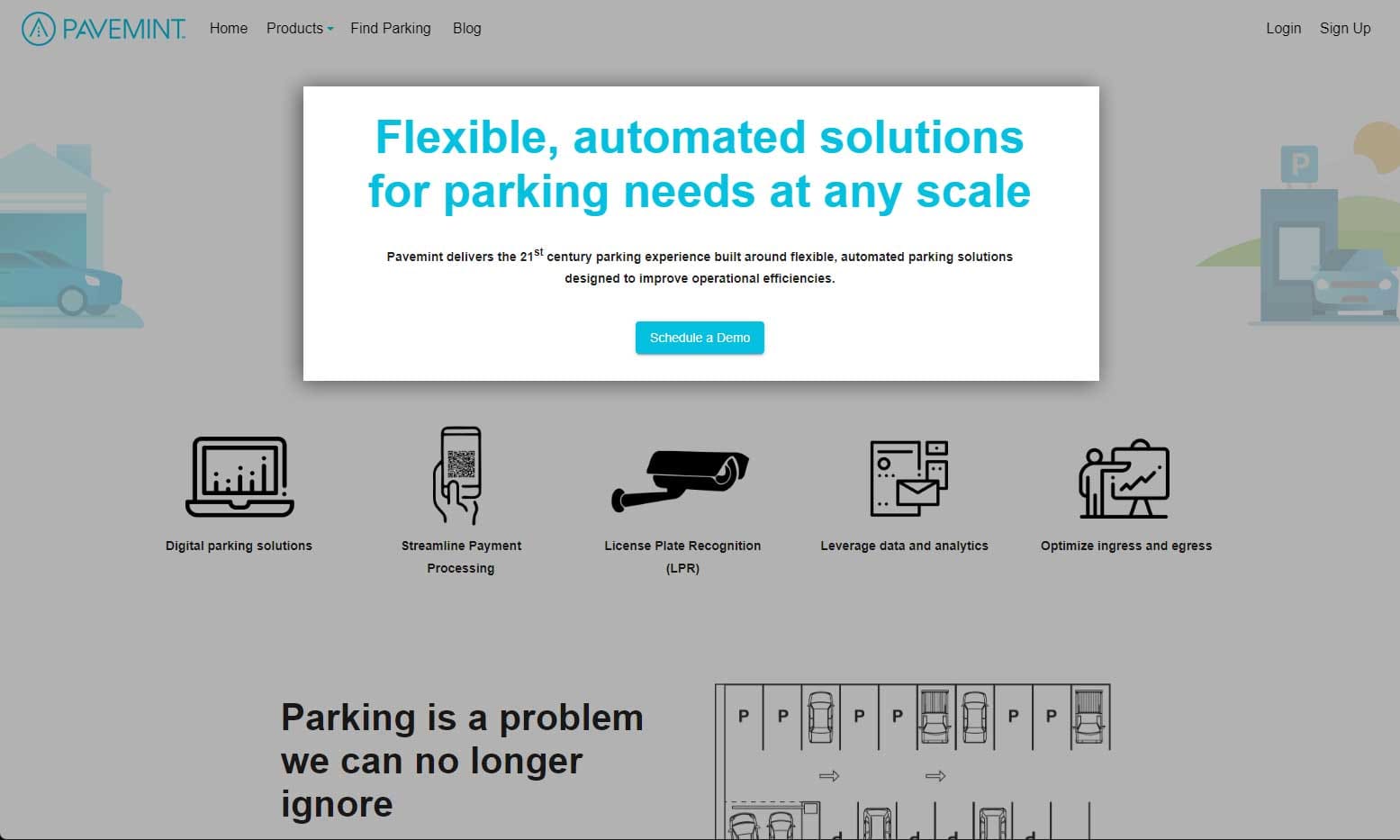 screenshot of parking space rental from pavemint website