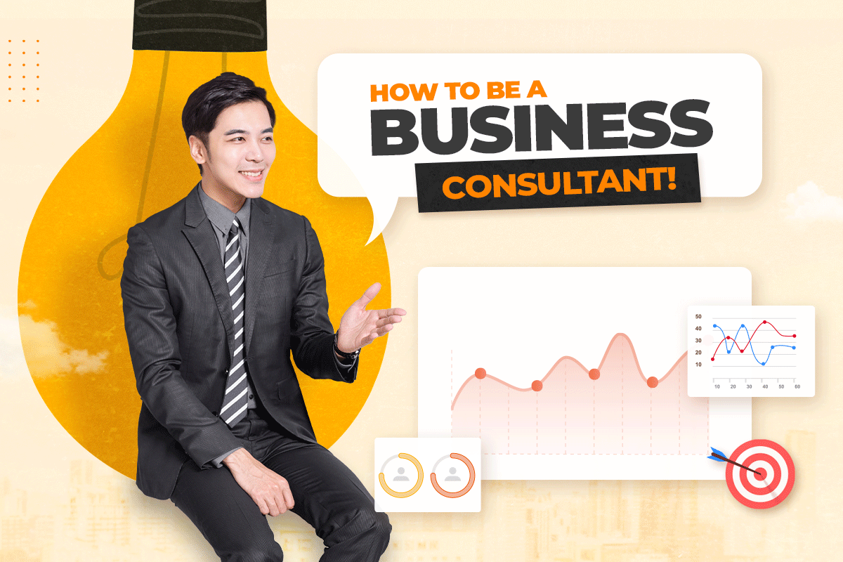 Business consultant showing graph