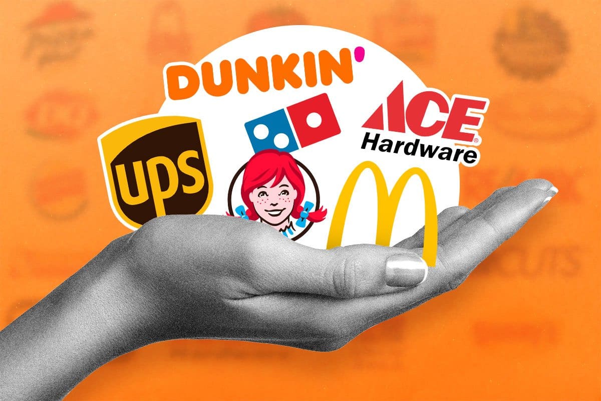 different company logo on hand illustration