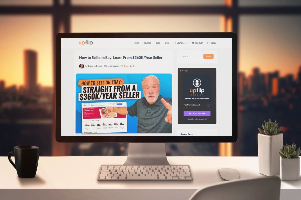screenshot of how to sell on ebay article from upflip website