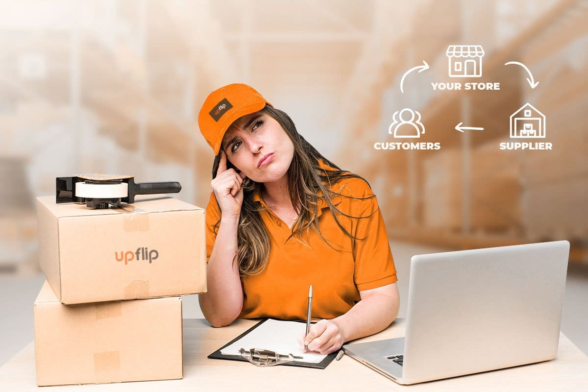 Woman in a delivery courier outfit working on the table