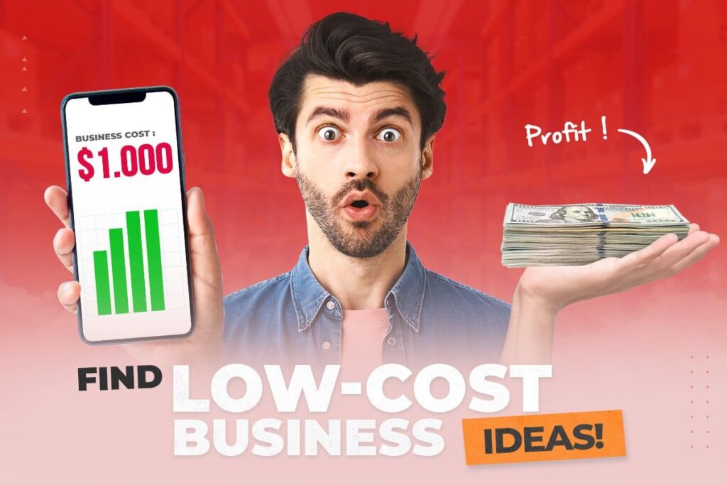 Man on red background holding a mobile phone and money