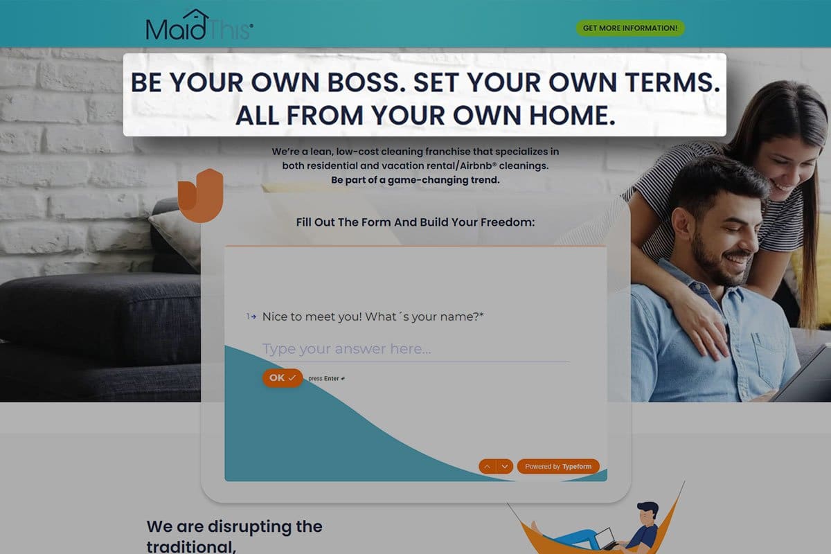 How to Start a $2M/Year Remote Cleaning Business 4 MaidThis website screenshot