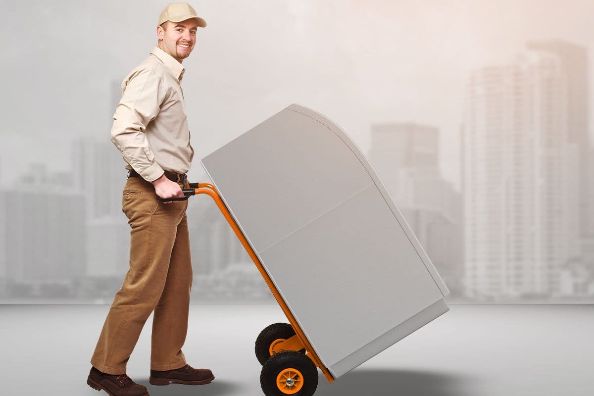 How to Start a $15M/Year ATM Business 7 Service person using a dolly for delivery after you buy ATM machine