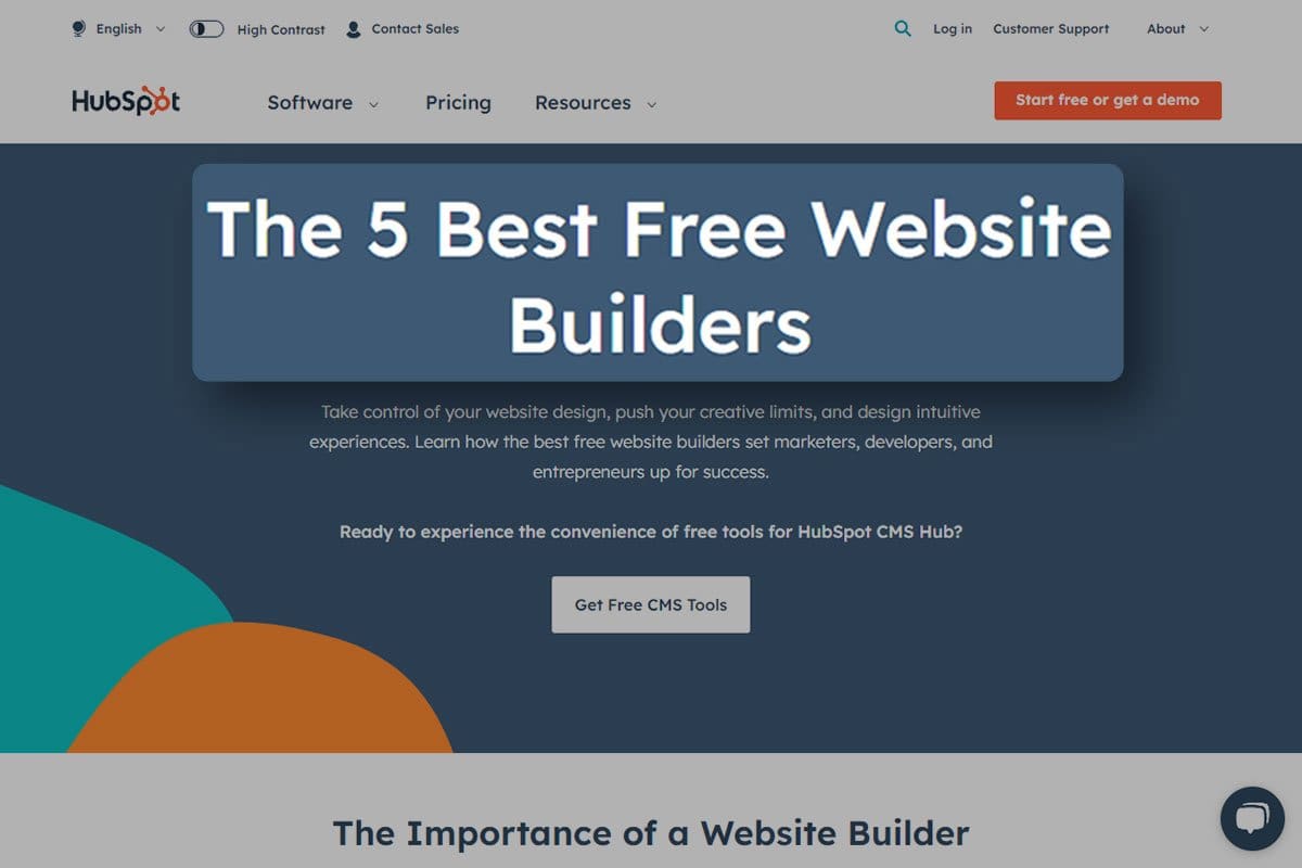 Cleaning Business Website 7-Step Guide 8 Screenshot of HubSpot’s website builders article