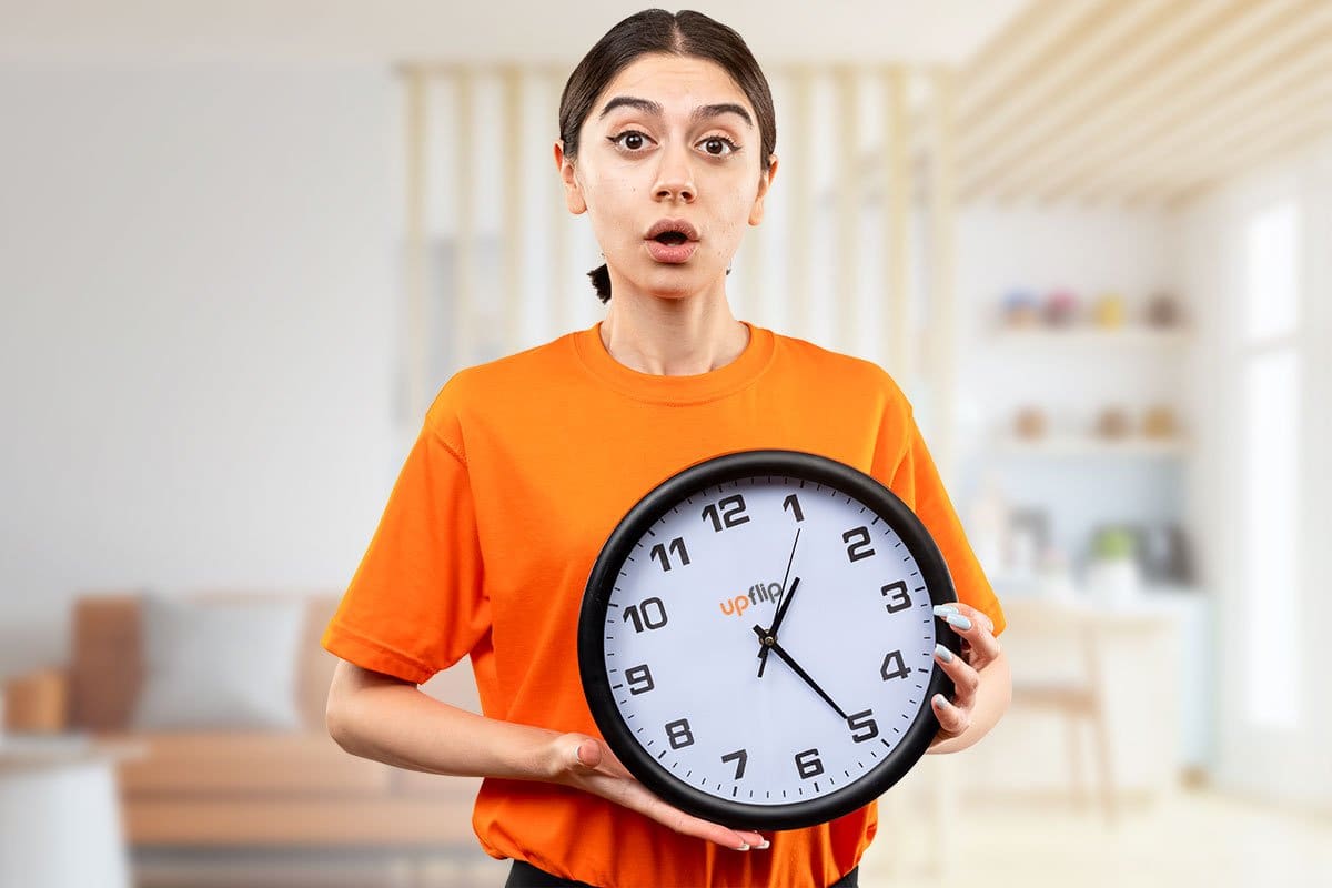 47 Best Side Hustle Ideas (for 2025) 6 Concerned woman holding clock