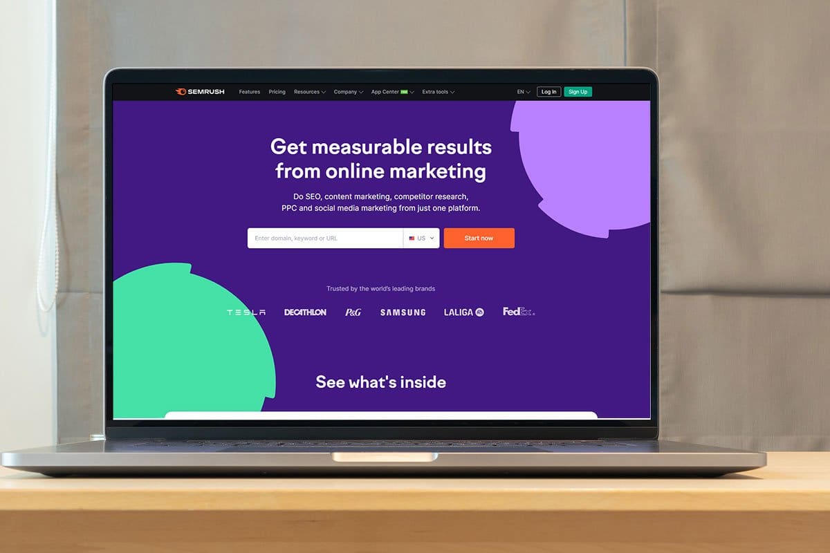 How to Become an Entrepreneur in 13 Steps 17 Semrush registration page on a laptop