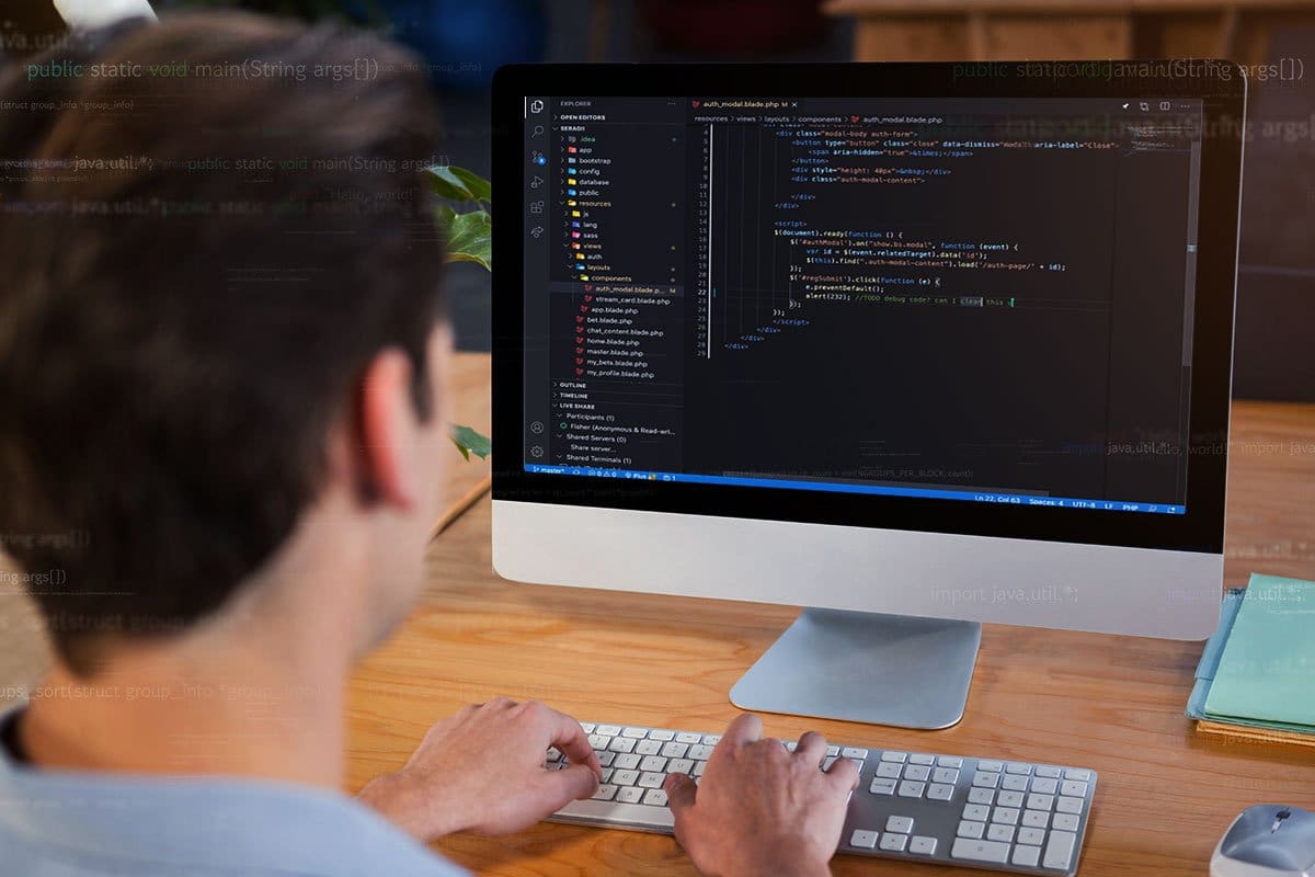 19 Best Businesses to Start in Florida 9 Web developer working on code on a desktop computer