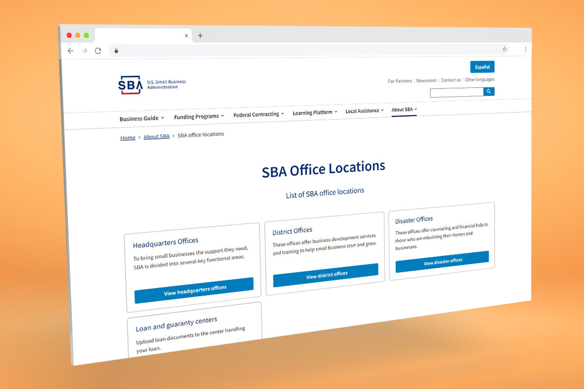 How to Start a $58K/Month Vending Machine Business 9 SBA.gov website showing a list of Small Business Administration office locations