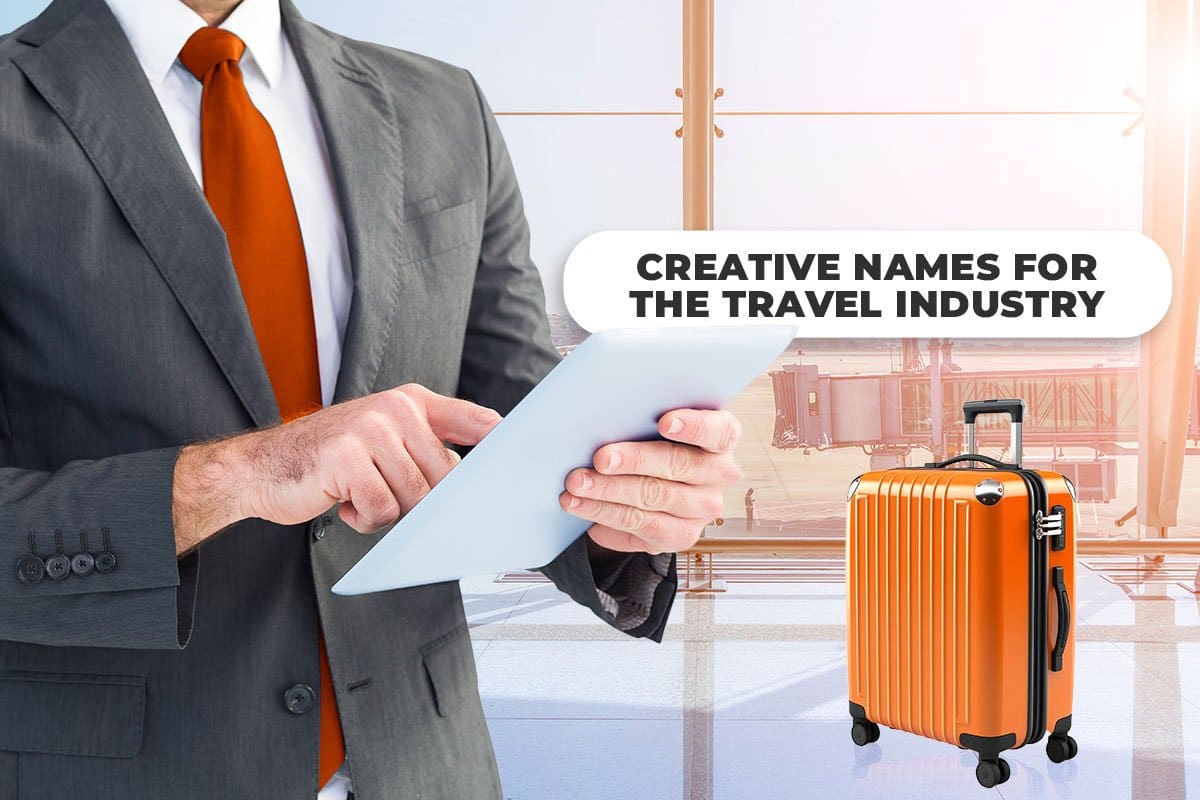338 Eye-Catching Travel Agency Names 6 Travel agent in an airport terminal using a tablet to search for creative names for the travel industry