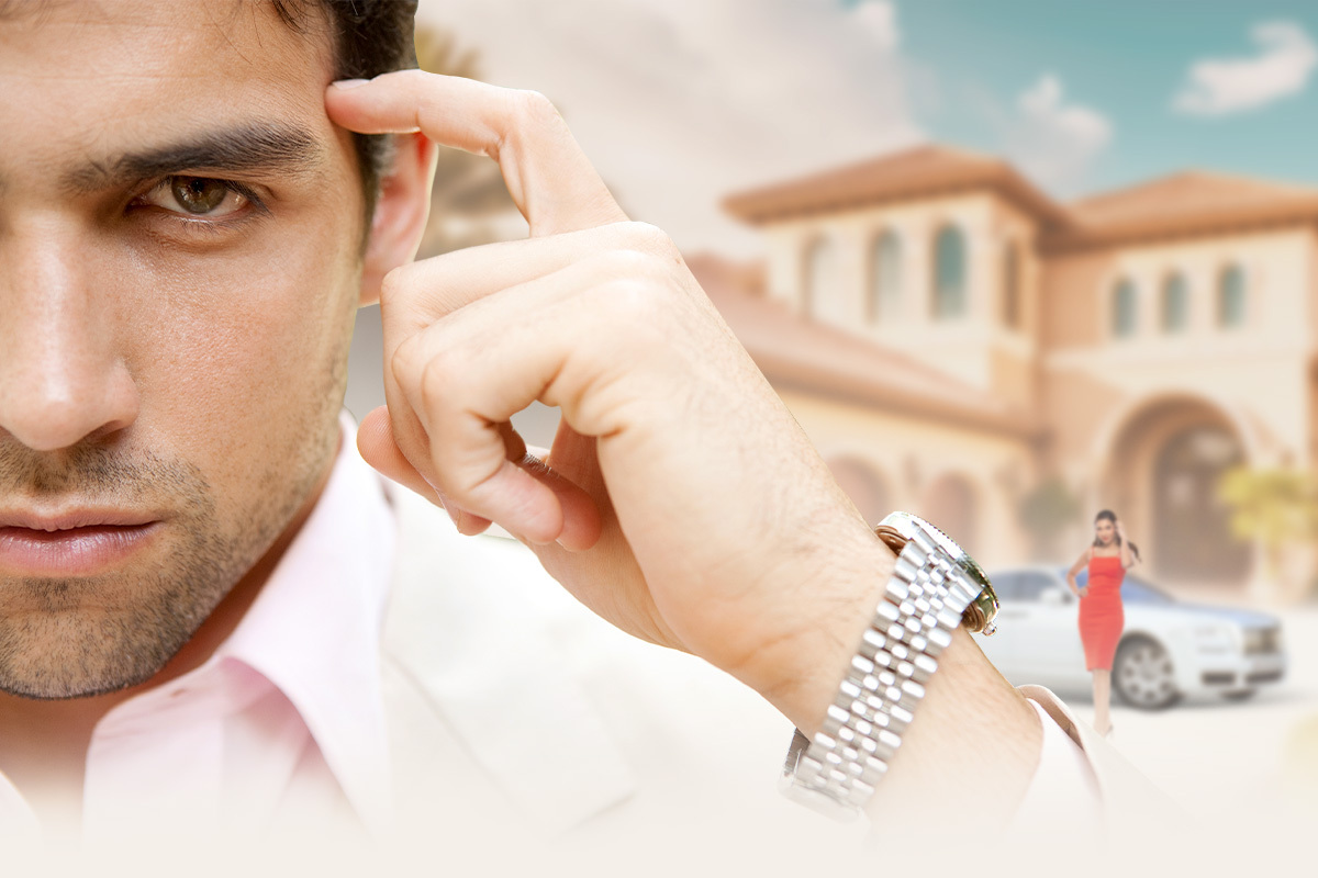 21 Best Million Dollar Business Ideas 2 Real estate agent thinking in front of a luxurious Spanish-style home