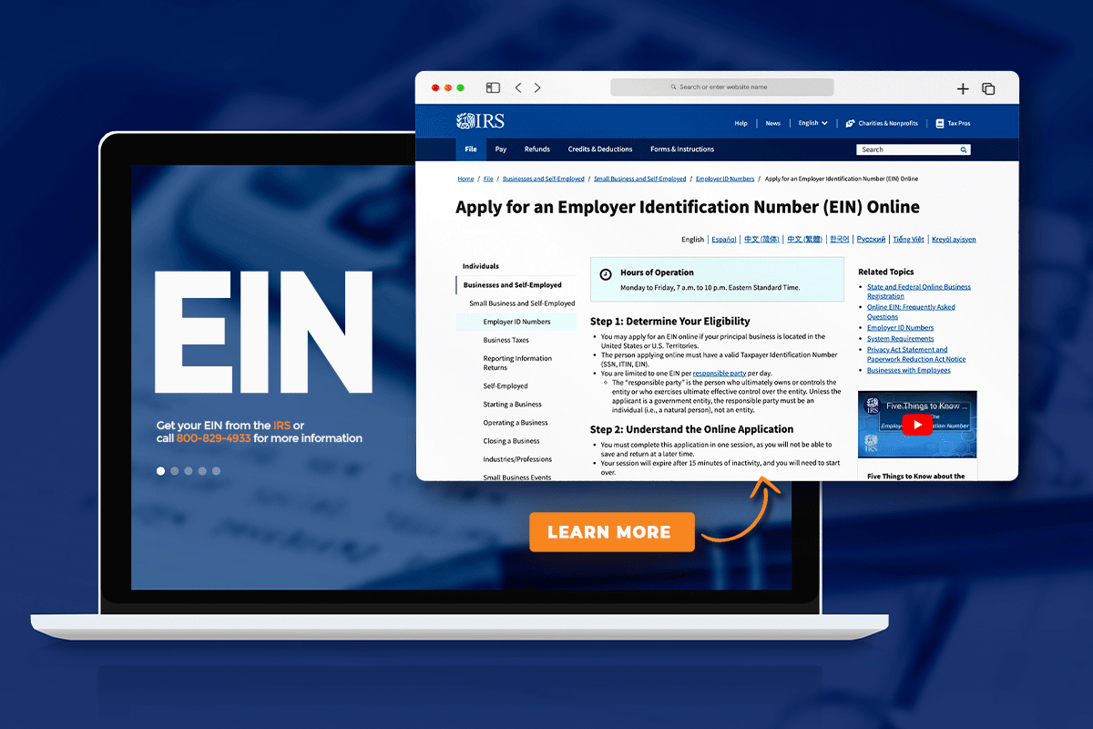 laptop with an IRS website