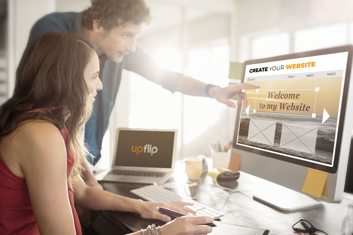 Two people building a website