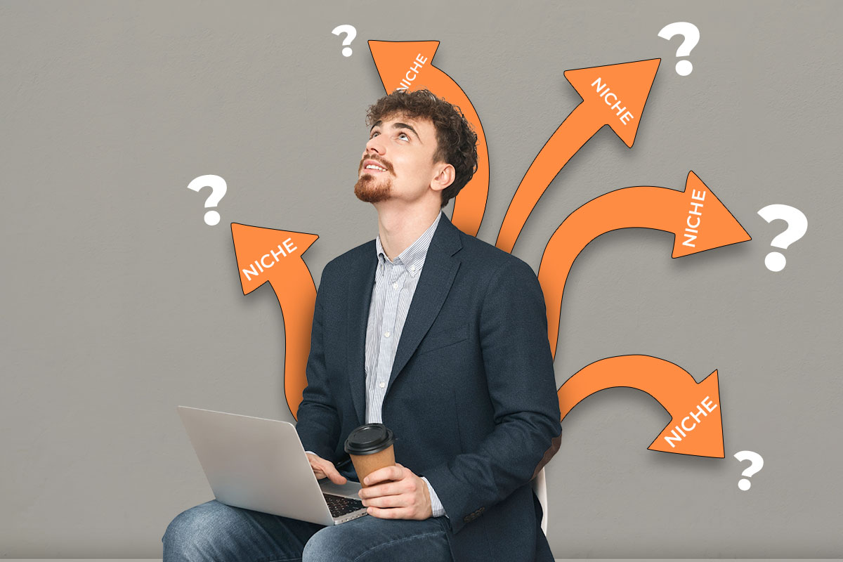 How to Work for Myself 6 Business owner with laptop thinking about niches