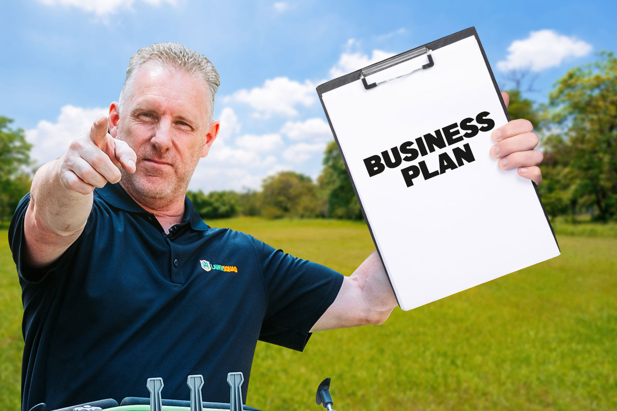 Man showing a business plan