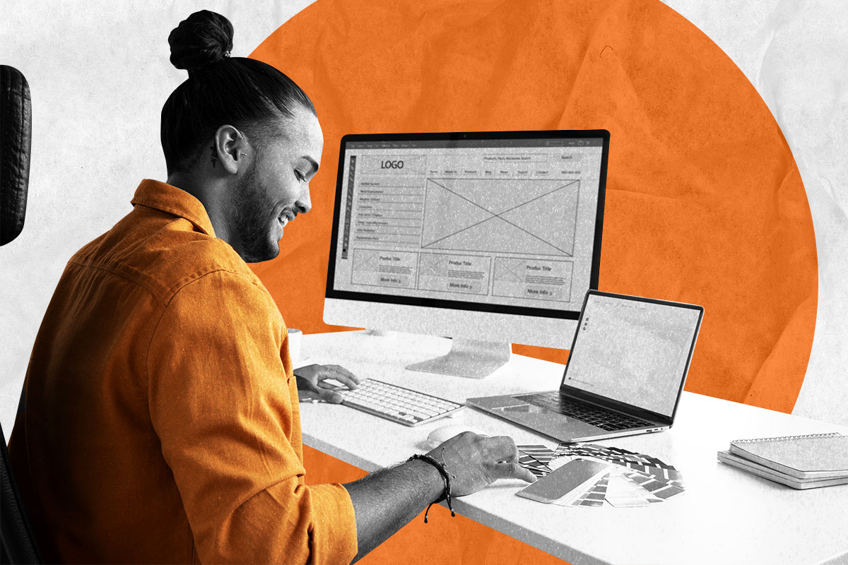 Business owner creating a new website