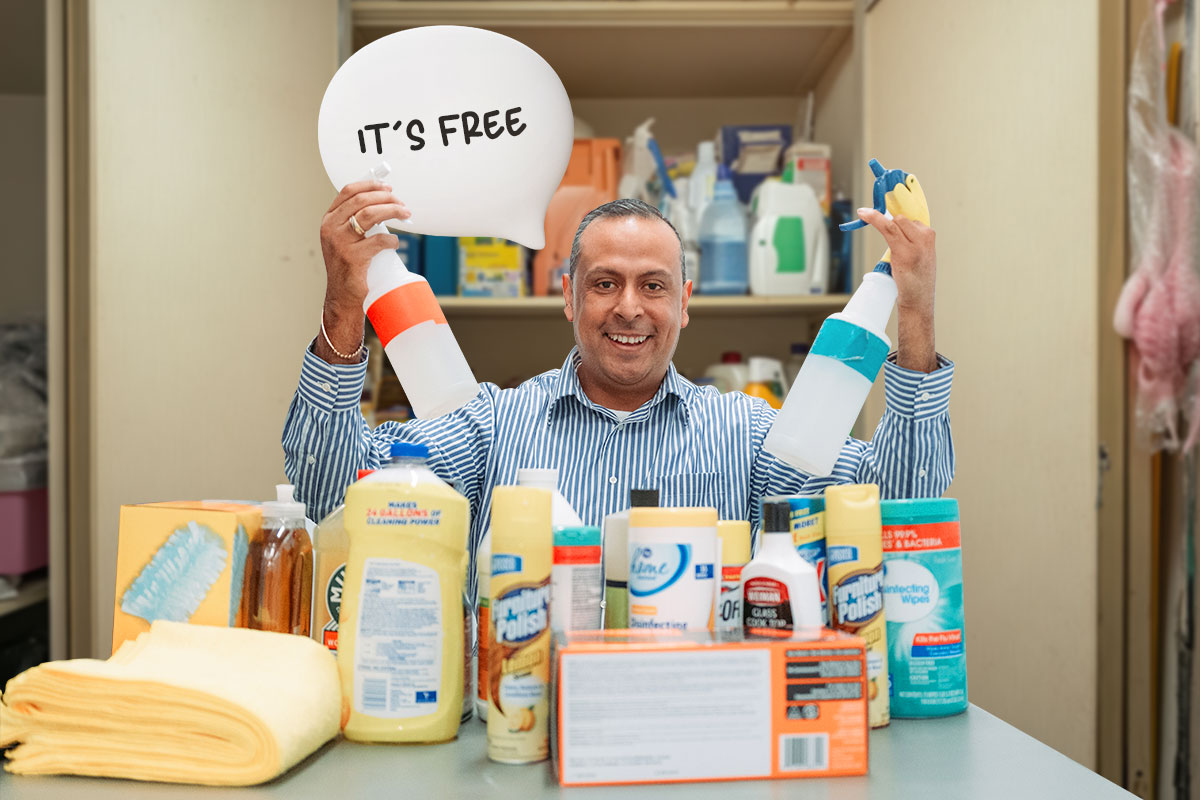 Giving free cleaning estimates