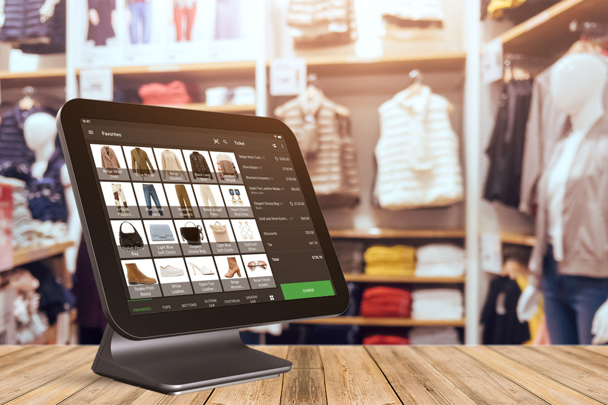 How to Start a Clothing Boutique (and Make $102K/Month) 10 A point-of-sale system on a counter inside a clothing boutique.