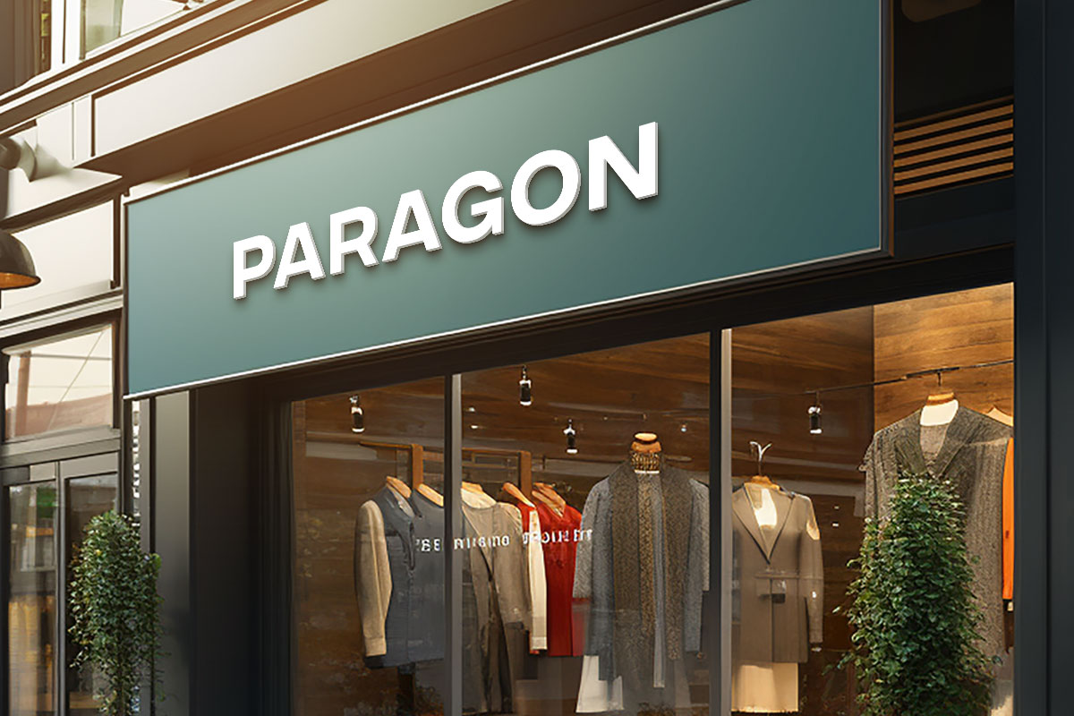 590 Clothing Brand Names 12 An upscale store named Paragon with outerwear displayed in the front windows.